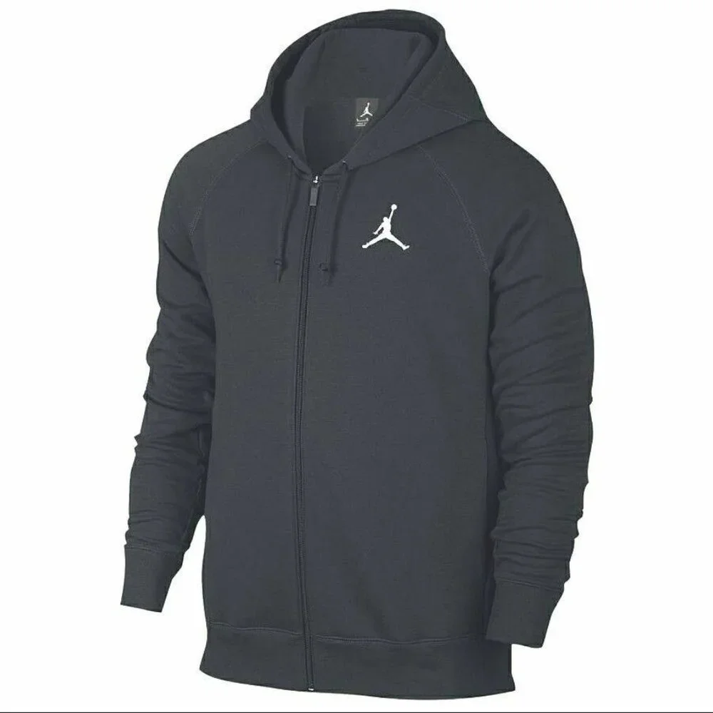 Nike Air Jordan Flight Hoodie Black Jordan Full-Zip Hoodie Mens M AA5583-010 NEW